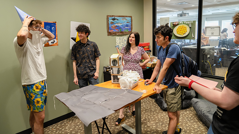 Image of Dr. Schrier's Game Design class in Lowell Thomas.